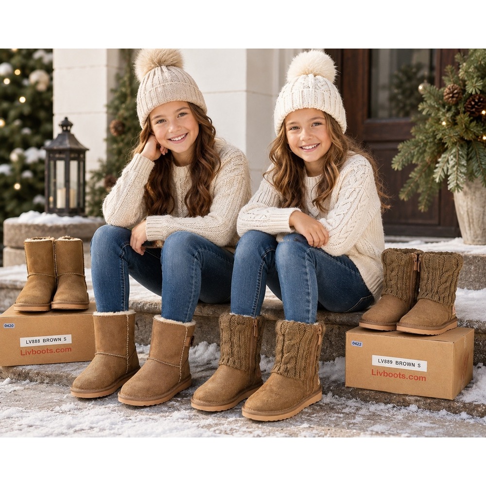 Livboots Kids Brown Suede Faux Fur Winter Boots LV888 LV889 Small S